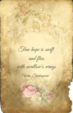 a quote from william shakespeare about true hope is self and lies with supples, wings