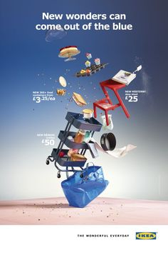 an advertisement for ikea's new wonders can come out of the blue