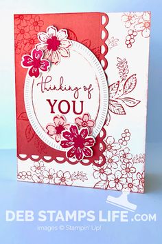 a handmade card with flowers on it