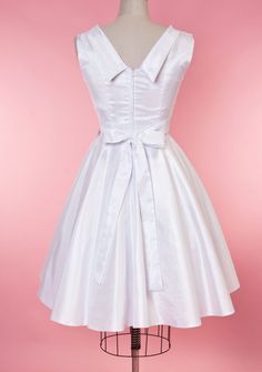 Weddings - Suzette Dress - Shantung White - Heart of Haute Sophisticated Wedding Dress, Rolled Collar, Skirt Zipper, Full Circle Skirt, Sophisticated Wedding, Bodice Dress, Full Circle Skirts, Full Circle, Princess Seam