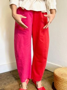 JANUS ORIGINAL colorblock pink Colorblock Pants, Pant Style, Ankle Pants, Medium Weight, Fashion Pants, No. 2, Waist Size, Ankle Length