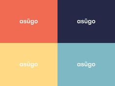 four squares with the words asigo and asiggo