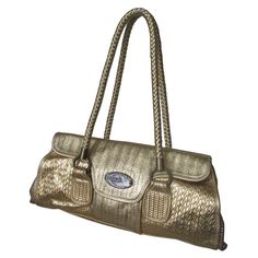 Roberto Cavalli Vintage, Gold Bag, Baguette Bag, Vintage Bag, Just Cavalli, Roberto Cavalli, Fashion Handbags, Baguette, Inside Pocket