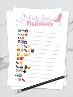 a printable to do list with icons on it and a pencil next to it