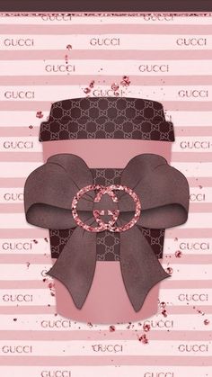 the back side of a gucci bag with a bow on it's front