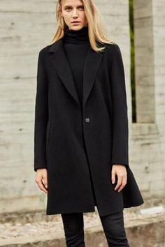 Slit Women Winter Black Vintage Women Wool Coat Jacket Ladies Winter Coat, Women Wool Coat, Áo Blu, Autumn Coat, Long Coat Jacket, Black Wool Coat, Wool Coat Women, Cashmere Fabric, Long Coat Women