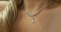 "2mm Thick chain necklace,Cross necklace,Halo Chain Choker,Layering necklace,Unique necklace,Bridesmaid gift,Birthday gift, cross necklaces -------------------------------------------------- 16\" long ------------------------------------------------- Check out our Dewdrops choker here ! https://www.etsy.com/listing/498841652/dew-drops-chokerdainty-chain-choker?ref=listing-shop-header-0 Check out our Chevron Disc choker here ! https://www.etsy.com/listing/461794080/chevron-tattoo-choker-chevron-c Lizard Necklace, Chevron Tattoo, Lariat Necklace Silver, Catholic Necklace, Tattoo Choker, Tiny Necklace, Gold Lariat Necklace, Shark Necklace, Cross Necklaces