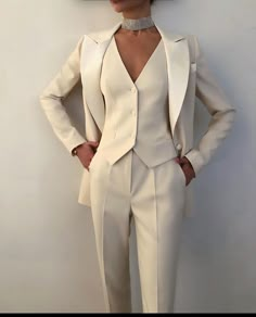 Lesbian Wedding Suit, Business Jacket, Woman Suit, White Suit, Lapel Blazer, Prom Suits, Jacket Vest, Current Trends