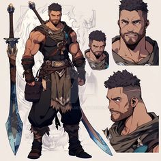 Barbarian Dnd, Concept Art Character, Fantasy Male, Game Character Design, Armor Concept, Character Sheet, Character Design Male, A Character