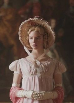 Emma. movie Bonnet Aesthetic, Ema Ema, Regency Aesthetic, Costume Drama, Anya Taylor Joy, Girly Jewelry, Jane Austen