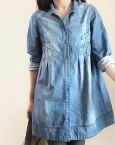 Lightweight denim. Shirt or jacket. Everyone's go-to piece. Mens Shirt Refashion, Denim Refashion, Denim Inspiration, Shirt Refashion, Fashionista Clothes, Denim And Lace, Indie Fashion, High Fashion Street Style, Denim Coat