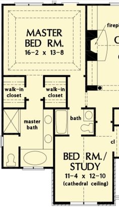 the floor plan for a home with two master suites