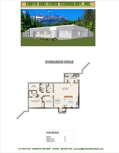 the floor plan for an eco - friendly home in evergreen ridge, bc with two master suites