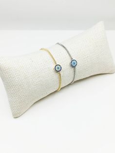 Evil eye bracelet is adjustable, it fits on any wrist easily. Evil eye is made of zircon. It is shinny and beautiful. This nazar jewelry would be a great gift choice for birthday, valentine's day or Christmas. Dainty evil eye bracelet is suitable for women wearing on daily or special occasions. For more evil eye bracelets, click the link below; https://www.etsy.com/shop/EyeDesignsbyGG?ref=search_shop_redirect&section_id=30219689 Adjustable Evil Eye Jewelry In Cubic Zirconia, Adjustable Blue Round Tennis Bracelet, Adjustable Blue Tennis Bracelet, Adjustable Round Chain Bracelet With Evil Eye, Adjustable Cubic Zirconia Evil Eye Bracelet Gift, Evil Eye Bracelets With Cubic Zirconia As Gift, Evil Eye Cubic Zirconia Bracelets As Gift, Nazar Jewelry, Blue Eye Bracelet