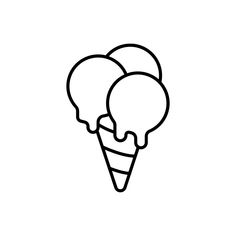 an ice cream cone with three scoops