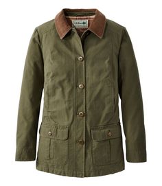 Women's Casual Jackets | Outerwear at L.L.Bean Classic Fall Outerwear For Hunting, Rugged Fall Outerwear With Buttons, Fall Hunting Cotton Outerwear, Casual Fall Sport Coat For Hunting, Casual Sport Coat For Hunting In Fall, Vintage Outerwear With Patch Pockets, Casual Utility Jacket For Hunting In Fall, Classic Clothes, Barn Coat