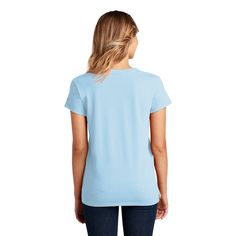 Find the District® Re-Tee® Women's V-Neck T-Shirt at Michaels. com. The affordable Re-Tee is 100% recycled fabric and never re-dyed, made from reclaimed material that otherwise could end up in a landfill. The affordable Re-Tee is 100% recycled fabric and never re-dyed, made from reclaimed material that otherwise could end up in a landfill. Soft. Comfy. High-quality. Doing good for the planet feels as good on the inside as it does on the outside. The production process infuses each garment with u Basic Blue V-neck T-shirt, Blue Cotton V-neck T-shirt, Crystal Blue, Recycled Fabric, Womens Tees, V Neck T Shirt, Size Medium, V Neck, Crystals