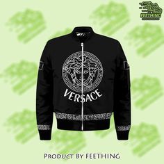 Click link to buy it: . ✔ Fast shipping. ✔ Limited design. Our unique Versace bomber jacket luxury brand clothing clothes outfit for men women 13 - ft-bj3d-848657 will brighten up your entire body and take your fashion style to the next level. Choose your size and get ready to hear all the compliments from friends and family and from Outfit For Men, Clothes Outfit, Brand Clothing, New Pins, Knit Cuff, Luxury Brand, Luxury Branding, Versace, Bomber Jacket