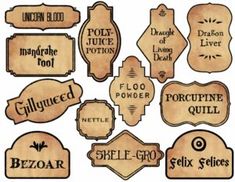 an assortment of old - fashioned labels are shown