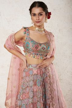 DRESS Colorful Lehenga, India Traditional Dress, Print Lehenga, Bridesmaid Lehenga, Painted Tiles, Lehenga Designs Simple, Lehenga Blouse Designs, Fashion Courses