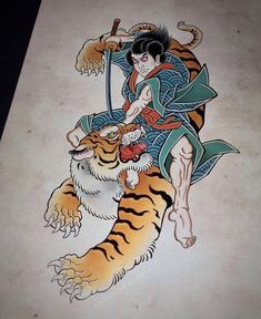 Traditional Tattoo Designs, Japanese Tiger, Samurai Tattoo Design, Nautical Tattoo, Irezumi Tattoos