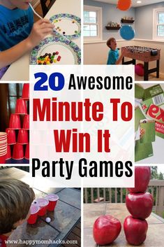 20 awesome minute to win it party games for boys and girls that are perfect for any age group