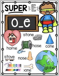 a poster with the words super o e and other things to do in front of it