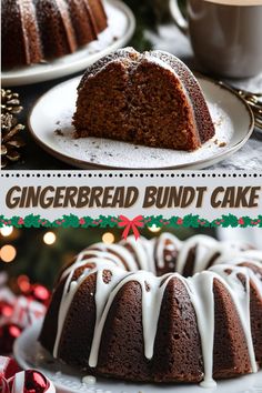 This gingerbread bundt cake with sweet maple glaze is packed with warm, cozy spices like ginger, cinnamon, and cloves. It’s the perfect holiday treat. Moist Gingerbread Bundt Cake, Ginger Bundt Cake Recipes, Spiced Gingerbread Wreath Cake, Gingerbread Bundt Cake Christmas, Gingerbread Cake Recipe Moist, Gingerbread Pound Cake, Gingerbread Poke Cake, Holiday Bundt Cake Recipes