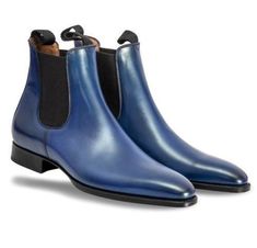 Made to Order Handmade Leather Chelsea Blue Ankle High Shoes Boots sold by leatherworld2014. Shop more products from leatherworld2014 on Storenvy, the home of independent small businesses all over the world. Luxury Blue Boots With Leather Lining, Luxury Leather Chelsea Boots For Galas, Mens Zipper Boots, Chelsea Leather Boots, Men Leather Boots, Quality Leather Boots, Shoes Boot, Custom Design Shoes, Botas Chelsea