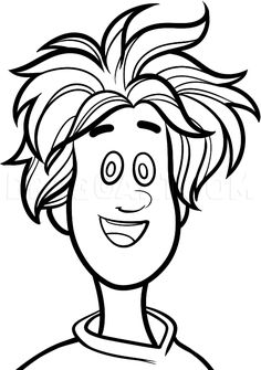 an image of a cartoon character that is smiling and looking like he has his hair in the