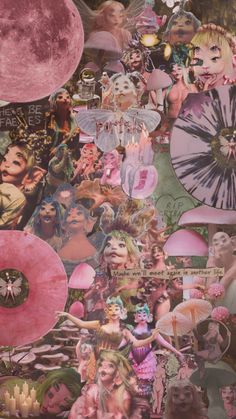 a collage of images and pictures with pinks on them, all over the place