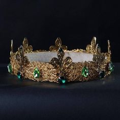 Gold King Crown, Medieval Crown, Bridesmaid Headband, Prom Gift, King Crown, Irish Eyes, Tiara Crown, Green Bridesmaid, Kings Crown