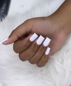 Square White Nails, Simple Gel Nails, Classy Acrylic Nails, Short Square Acrylic Nails