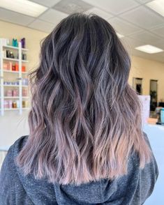 Salt Pepper Hair with a Pastel Touch Salt And Pepper Hair Color, Pepper Hair Color, Brown And Silver Hair, Lavender Grey Hair, Hair Digital, Pepper Hair, Funky Short Hair, Salt And Pepper Hair, Purple Dye