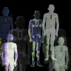 an image of multiple people standing in the same color and size as one person's body