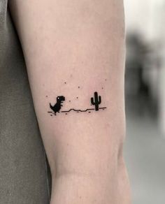 #fashion, #style Dinasour Tattoo Tiny, Henna Dinosaur, Matching Gaming Tattoos, Funny Dinosaur Tattoo, Dinasour Tattoo Small Cute, Simple Guy Tattoos, Dino Tattoo Ideas, Silly Small Tattoos, Small Sleeve Tattoos