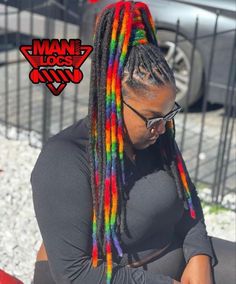 Color Locs Men, Locs Hairstyles Short, Dreads Black Women, Color Locs, Locs Men, Styles Locs, Female Dreads, Colored Dreads, Short Locs