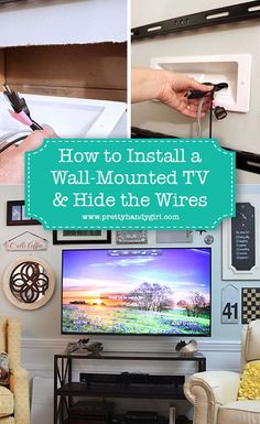 how to install a wall mounted tv and hide the wires in your living room or bedroom