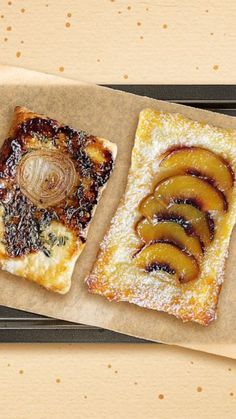 three different types of food on top of brown paper