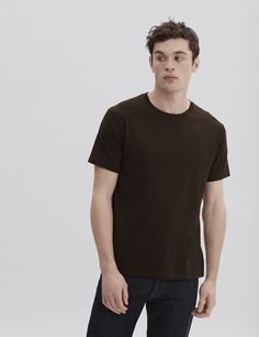 Crew Neck T Shirt | håndværk Classic Crew Neck T-shirt With Ribbed Neckline, Classic Cotton T-shirt For Casual Gatherings, Basic Crew Neck Tops For Casual Gatherings, Modern Crew Neck T-shirt With Ribbed Neckline, Classic Short Sleeve T-shirt For Casual Gatherings, Classic Everyday T-shirt, Modern Crew Neck T-shirt For Everyday, Classic Brown Relaxed Fit Tops, Classic Brown Tops For Casual Wear