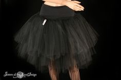 Tutu skirt black Adult Three Layer Petticoat ~All tutu's are easy to make....~Barb Cinderella Tutu, Plus Size Tutu, Sisters Of The Moon, Black Tulle Skirt, Goth Skirt, Moon Halloween, Diy Tutu, Tulle Skirt Black, Wedding Halloween