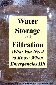 Emergency water storage - How much water do I need to store? What containers should I use for water storage? How can I filter/purify water in an emergency? Purify Water, Emergency Prepardness, Emergency Food Storage, Emergency Water, Emergency Preparedness Kit, Water Purification System, Survival Supplies, Emergency Preparation, Survival Life Hacks