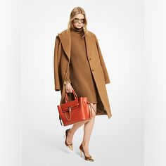 New Michael Kors Wool Melton Oversized Coat In Tan Womens Size M New With Tag, In Excellent Condition Color Most Matches Stock Photo. Wool Melton 70% Wool/ 20% Polyester/ 10% Nylon Button Fastening Dry Clean Imported Style # Mf2207mf8p Measurements Lying Flat Pit To Pit: 21” Length (Top To Bottom): 43.5” Sleeve Length: 18” Formal, Evening, Going Out, Office, Career, Professional, Work, Formal, Special Occasion, Business Casual, Party, Academia, Layering, Travel, Vacation, Fall Oversized Coat, Brown Coat, Menswear Inspired, Coat Fashion, Travel Outfit, Missoni, Designer Handbags, Stella Mccartney, Alexander Mcqueen