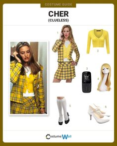 Halloween Costume For Blondes, Cher Horowitz Costume, Cher Clueless Costume, Costumes For Blondes, Cher Clueless Outfit, Blonde Costumes, Cher Costume, Clueless Costume, Blonde Halloween Costumes