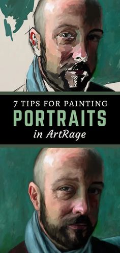 two portraits with the words 7 tips for painting portraits in artmagege on them