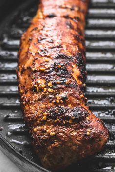 a close up of a meat on a grill