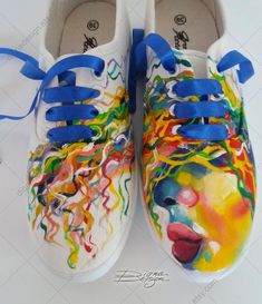 Pop Art Sneakers Hand Painted Sneakers Colorful Shoes | Etsy Artistic Hand Painted Multicolor Custom Sneakers, Artistic Hand-painted Multicolor Custom Sneakers, Artsy Hand Painted Multicolor Sneakers, Artistic Hand Painted Custom Sneakers, Artistic Custom Sneakers With Artwork, Artistic Multicolor Spring Sneakers, Artistic Low-top Sneakers With Artwork, Diy Tie Dye Shoes, Hand Painted Sneakers