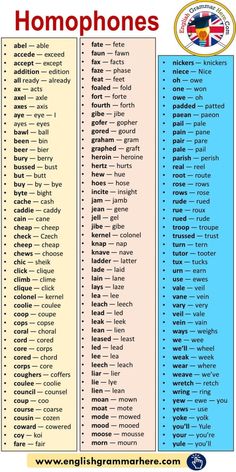 two different types of homophones are shown