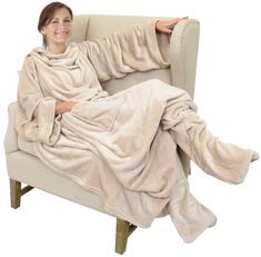 PRICES MAY VARY. Polyester Wearable Sleeved Blanket to be worn backward: Designed in the U.S.A, Catalonia Deluxe Micro Fleece Blanket with arms and built-in foot pockets to keep feet warm. Sleeves cover shoulders, arms and keep hands free, will not slip down. Opening in the back. TV Watching Blanket Robe: Super Soft fleece wearable blanket helps stay warm from head to toe during winter while you are reading, playing, watching TV on bed, sofa etc.Front Pouch to carry your phone or remote. Ultra S Blanket With Arms, Blanket With Sleeves, Blanket Cape, Mother Days Gift, Soft Legs, Blanket Poncho, Comfort Gifts, Snuggle Blanket, Comfort Blanket