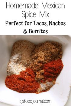 homemade mexican spice mix perfect for tacos, nachos and burritos